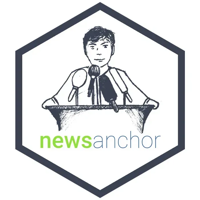 The hex sticker of the new {newsanchor} package